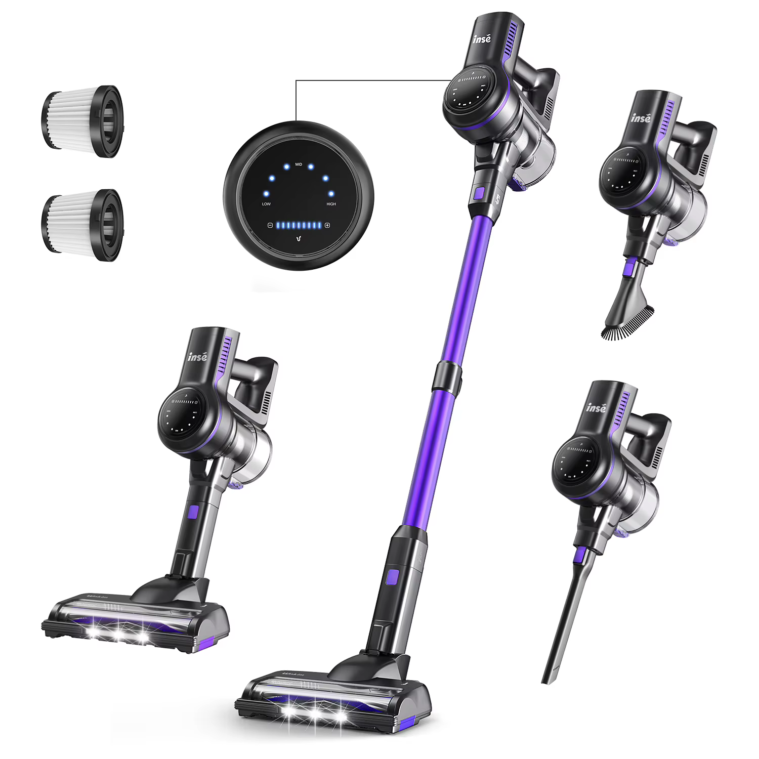 INSE-Aspirateur sans fil S7P, autonomie jusqu'à 45 services, aspirateur balai 6 en 1 pour parquet, p