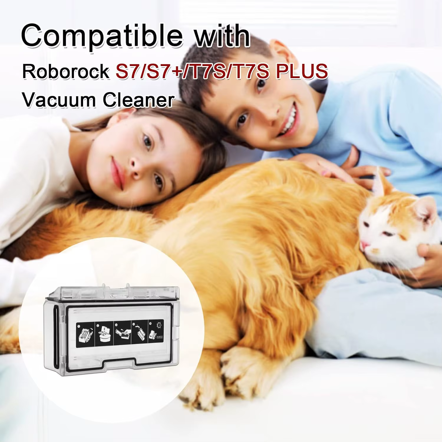 Poubelle à poussière pour Roborock S7 S70 S75 T7s plus T7s, boîte à poussière, filtre Hepa, pièces d