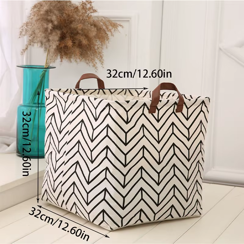 Panier de rangement pliable en tissu pour la maison, coton, lin, vêtements sales, articles divers, b