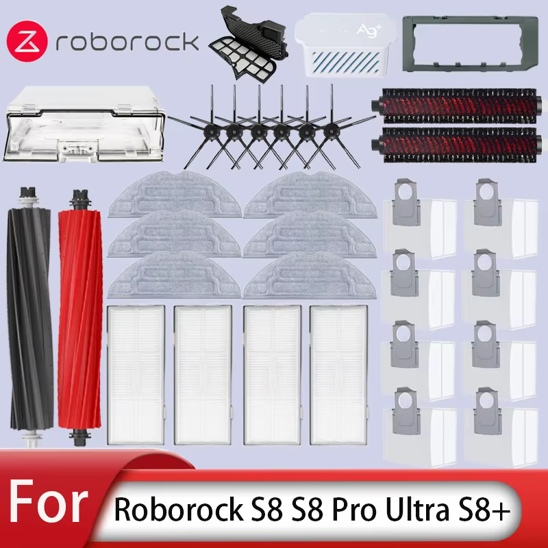 Roborock S8 Pro Ultra S8 Plus robot aspirateur vadrouille Choth sacs d'aspirateur accessoires brosse