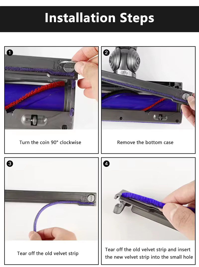 Pour Dyson V6 V7 V8 V10 V11 produits Robot aspirateur brosse de sol tuyau bandes de velours doux acc