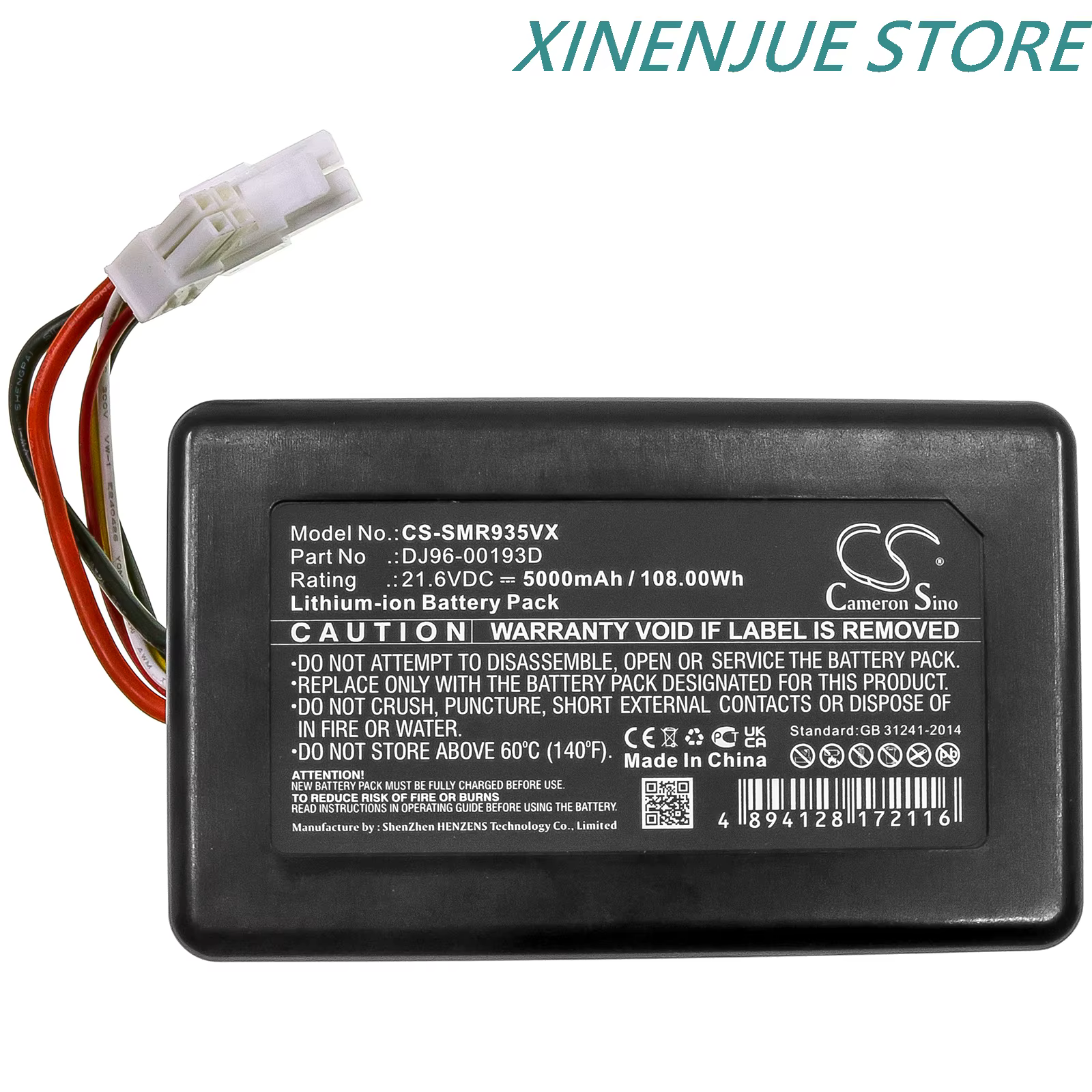 Batterie pour aspirateur Robot, 21.6V/5000mAh DJ96-00193D, pour Samsung PowerBot R9350,R9250,VR2AK93