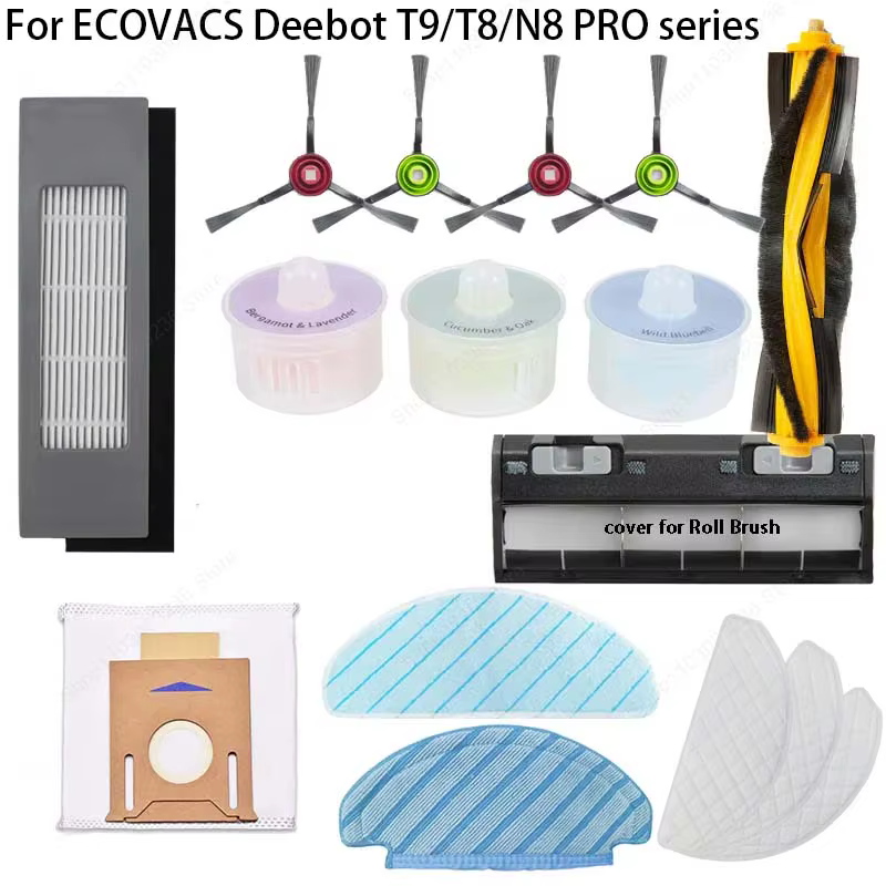 Brosse Principale et Latérale pour Aspirateur Robot Ecovacs Deebot T8 AIVI T8 Max T8 T9 Power/Max N8