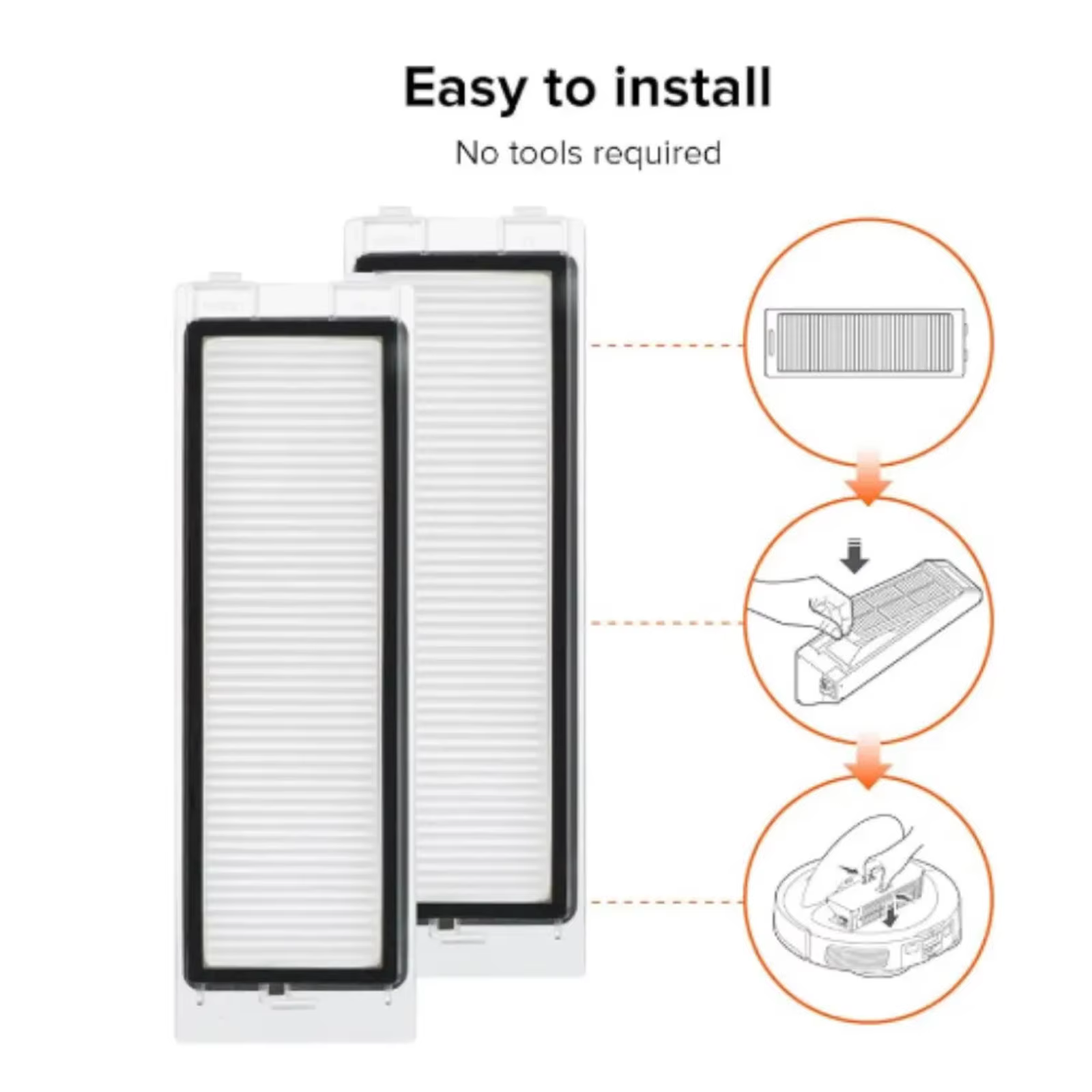 Accessoires d'origine Roborock, filtre lavable * 2 pièces pour aspirateur robot Roborock Q Revo/P10