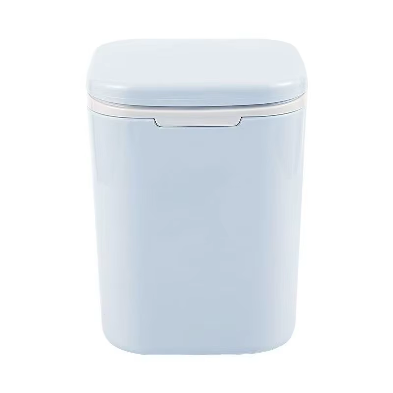 Poubelle en plastique avec couvercle à pression, petite poubelle pour la maison, le salon, le bureau