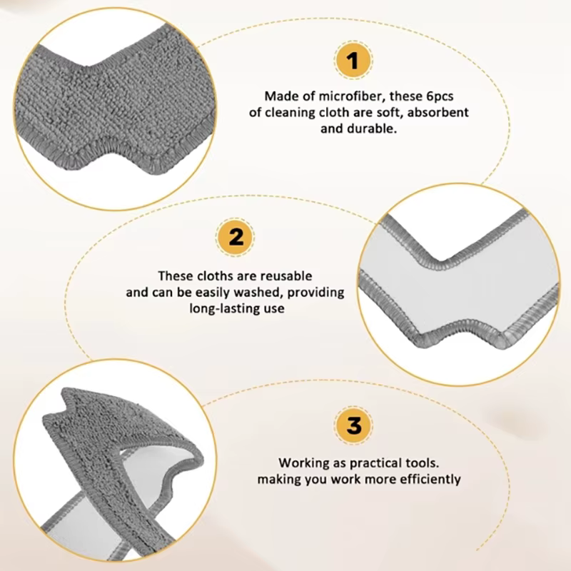 Serpillères de nettoyage pour Robot nettoyeur de vitres ABIR WD8, chiffons lavables réutilisables po