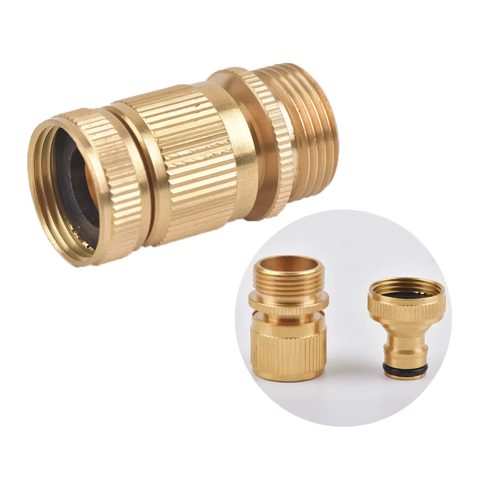 Connecteur rapide à filetage 1/2 3/4 ", adaptateur d'arrosage de jardin en laiton, tuyau en cuivre d