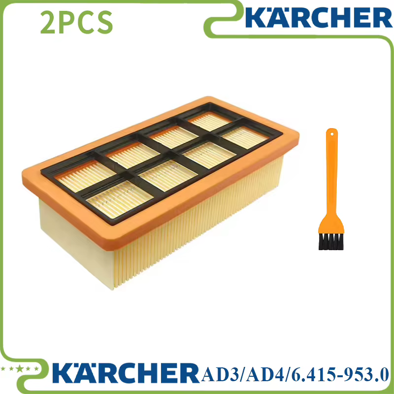 Filtres plats plissés pour batterie Kärcher 6.415-953.0/AD2/AD4 Premium/AD3.000/AD3.200, filtre de n