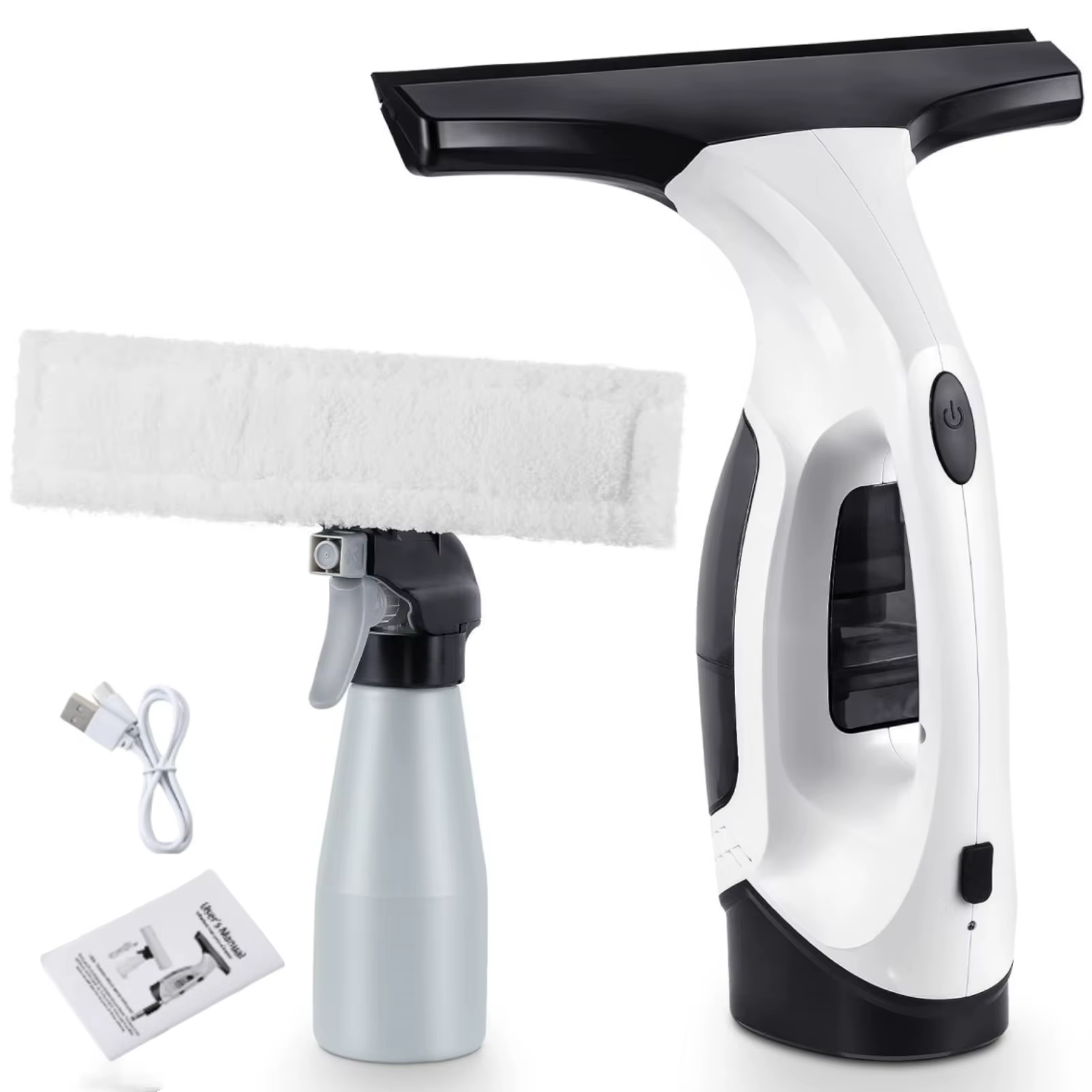 Aspirateur de fenêtre sans fil rechargeable 3 en 1, ensemble d'outils de nettoyage de vitres par pul