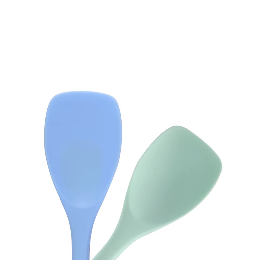Pelle à tête plate en silicone intégrée, cuillère à salade, pot antiadhésif, spatule, ustensiles de