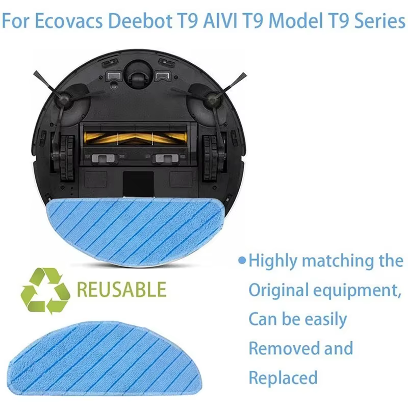 Tampon en tissu de vadrouille lavable pour aspirateur Robot Ecovacs Deebot T8 T9 AIVI T9 modèle séri