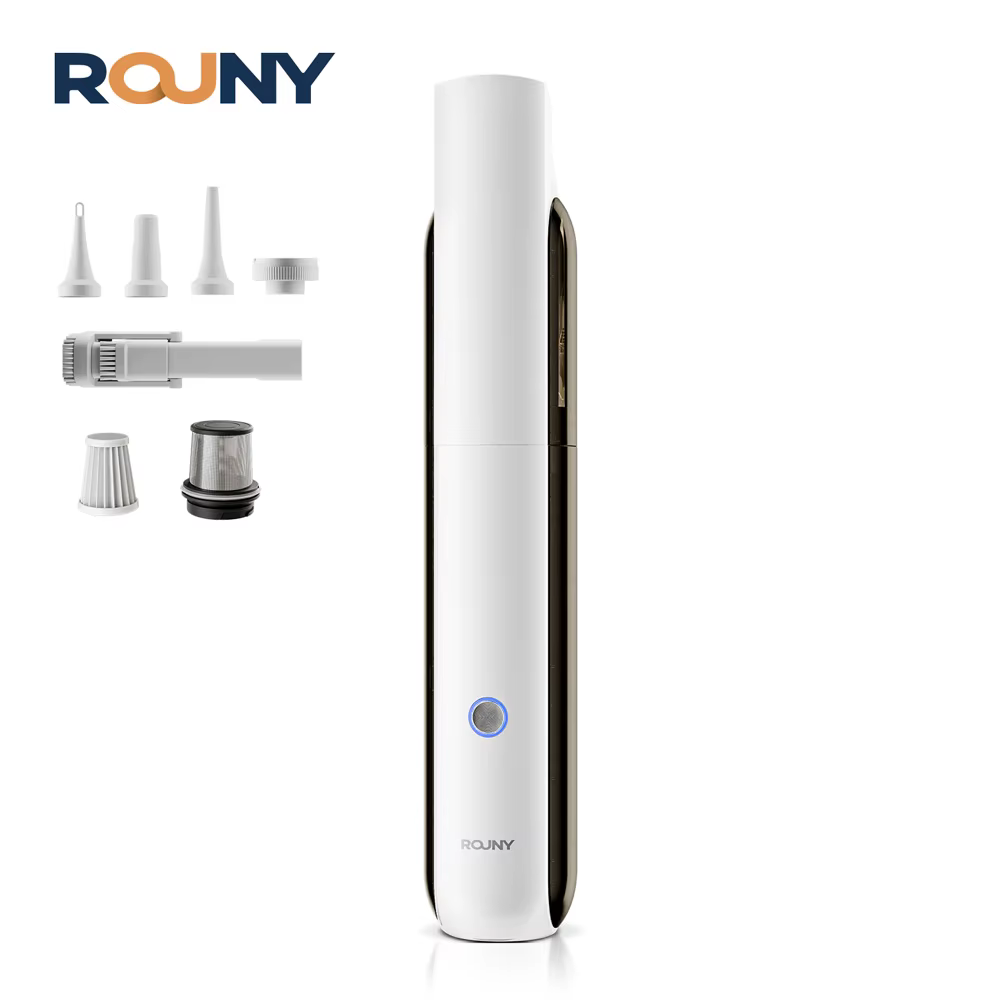 Aspirateur à main avec lumière LED, aspirateur portable sans fil pour voiture avec forte aspiration 