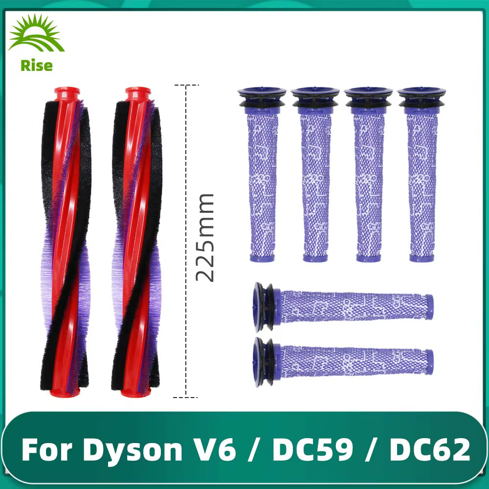 Convient pour Dyson V6 Animal Fluff/DC59/DC62/SV03/SV073 rouleau 185mm 225mm barre de brosse princip