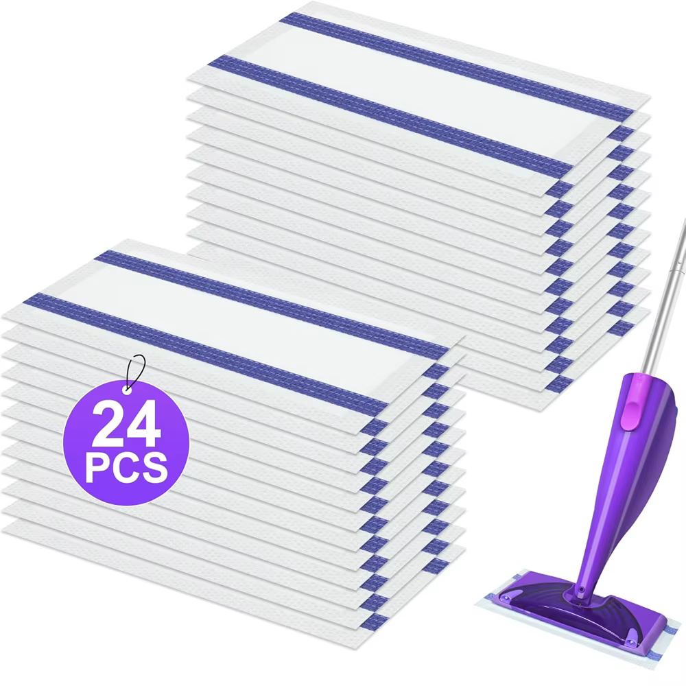 Recharges de tampons de vadrouille jetables multicouches, 24 pièces, pour Swiffer Wet Jet, bois dur 
