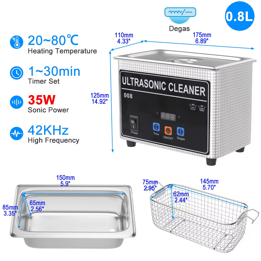 Nettoyeur à ultrasons portable, 1l, 2l, 3l, 6l, 10l, 22l, 30l, bain à ultrasons, prise UE et Royaume