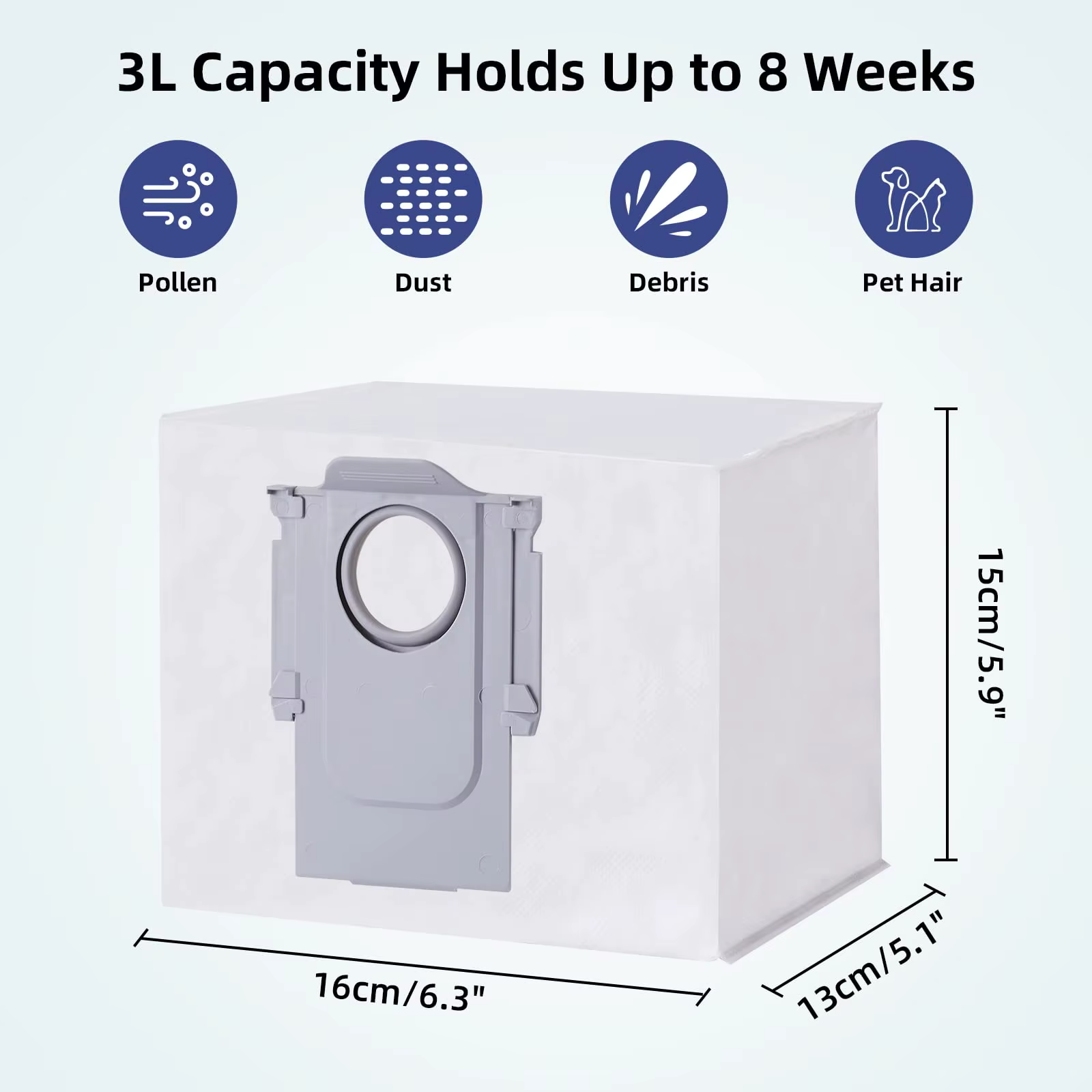 Sac à poussière de remplacement pour aspirateur Roborock S8 + / S8 Pro Ultra / S7 MaxV Ultra / S7 Pr