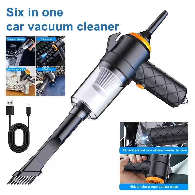 Aspirateur de voiture 6000pa, mini charge haute puissance, soufflage et aspiration multifonctionnels