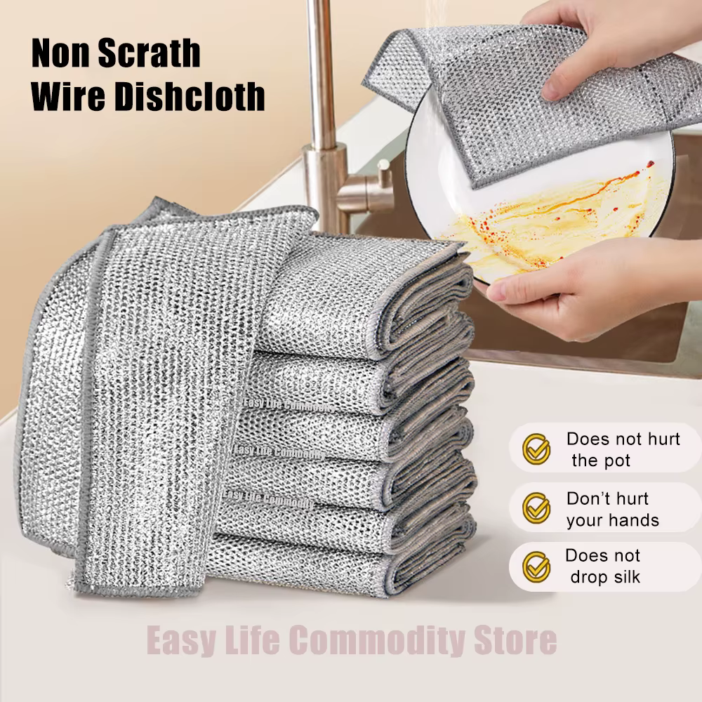 Chiffon à vaisselle en fil métallique, torchon multifonctionnel anti-rayures pour livres, cuisine, H