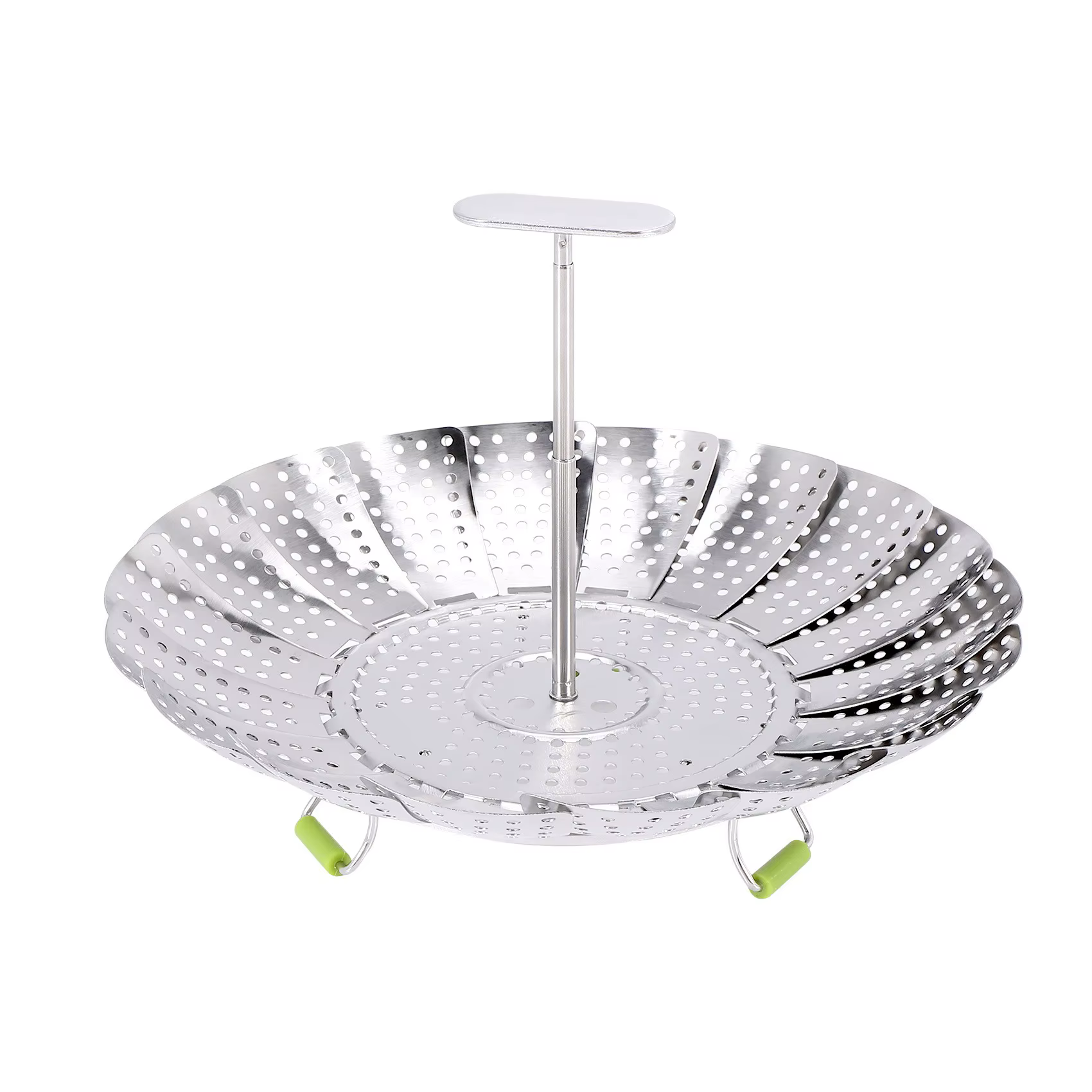 Panier à vapeur pliable en acier inoxydable, insert pour la cuisson des aliments, extensible pour s'