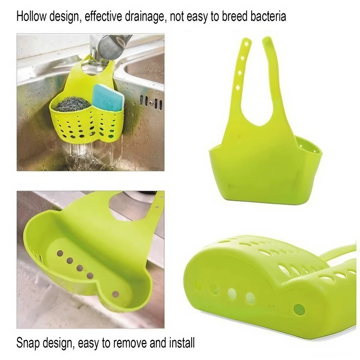 Éponge portable en PVC pour évier de cuisine à domicile, étagères de seau de rangement, porte-outils