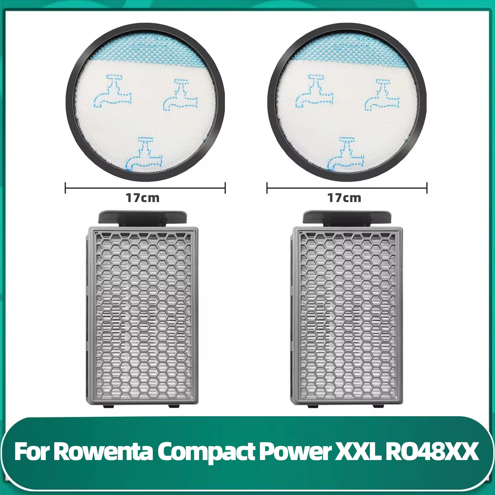 Filtre Hepa adapté pour Rowenta Compact Power XXL RO4811EA / RO4823EA / RO4825EA / RO4826EA / RO4853