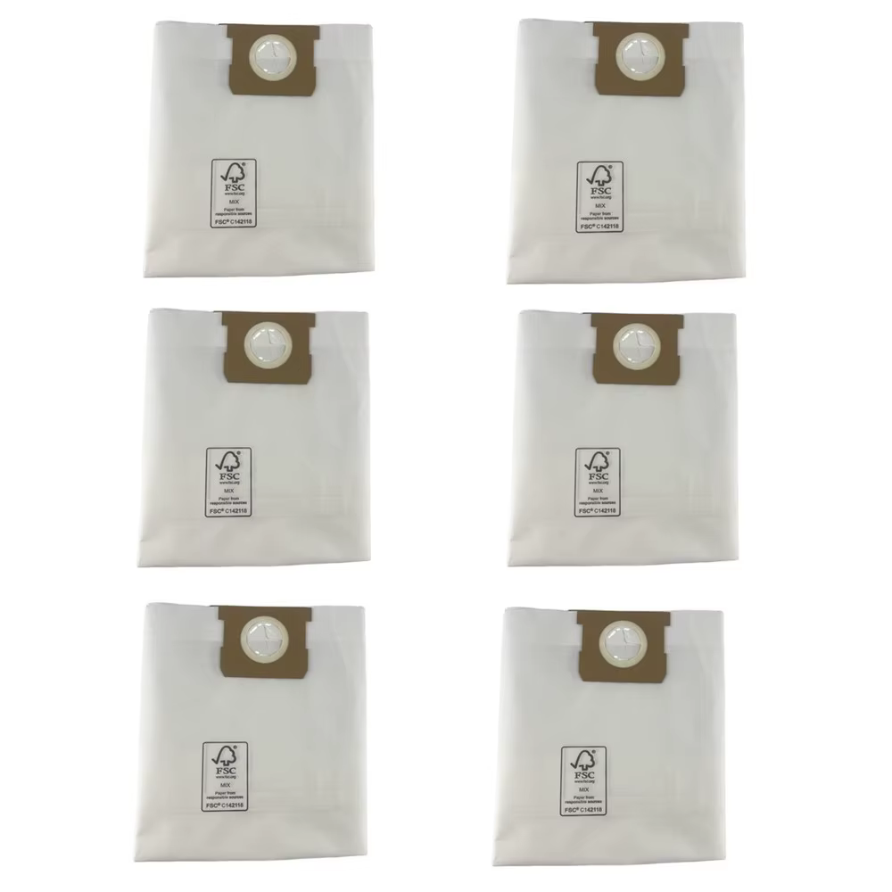 Lot de 6 sacs filtres HEPA en papier pour aspirateur, compatibles avec Mac Allister de 20 à 30 litre