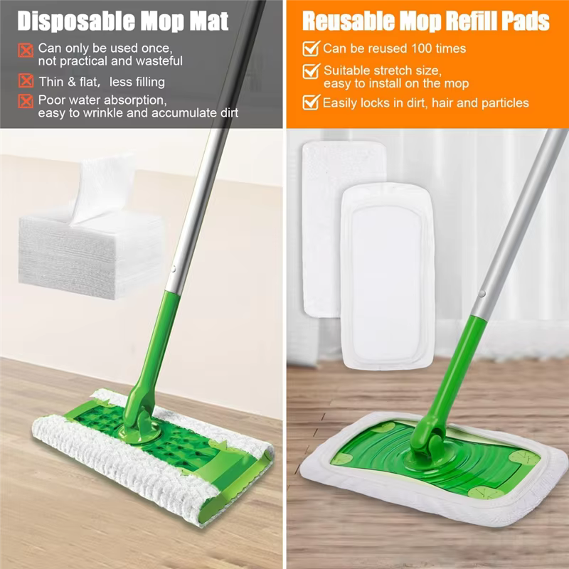B84B-tampons de remplacement pour vadrouille humide-tampons de vadrouille en microfibre réutilisable