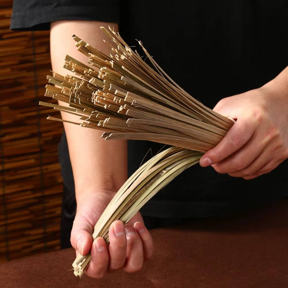 Wok brosse de nettoyage, 1 pièce, 7 pouces de long, fouet traditionnel en bambou, outils de cuisine