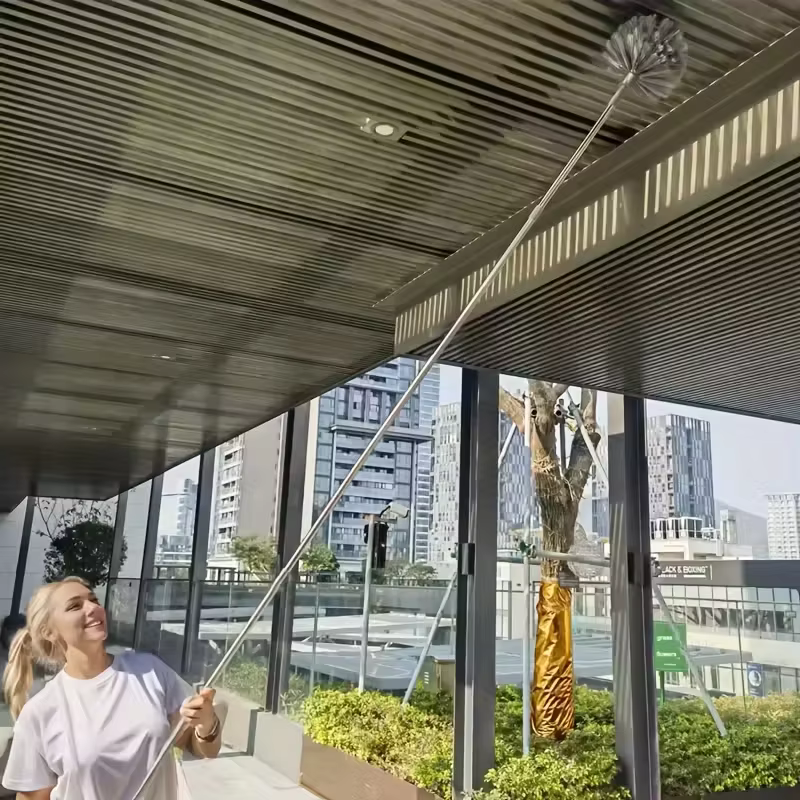 1pc Nettoyeur de plafond en toile d'araignée à longueur réglable - Balai métallique robuste avec poignée ergonomique