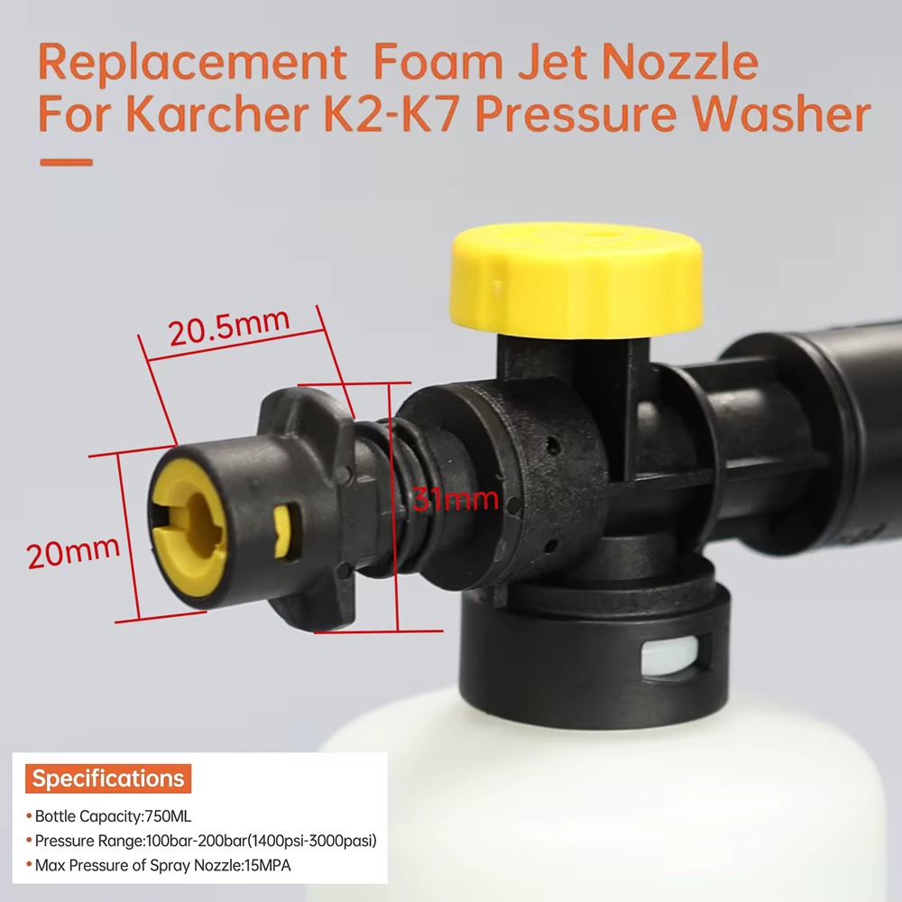Canon à mousse pour Karcher K2 K3 K4 K5 K6 K7 parkside