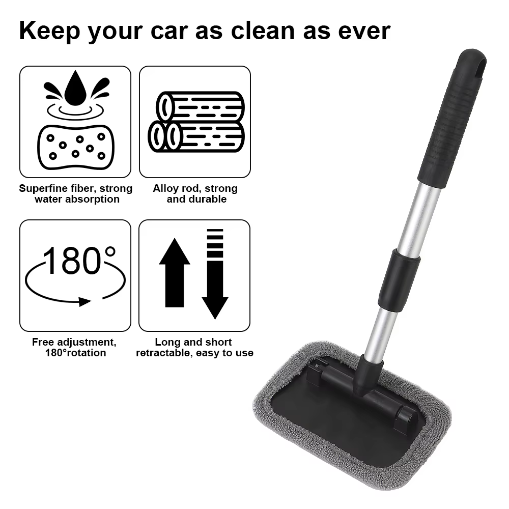 Brosse de nettoyage télescopique pour pare-brise de voiture, nettoyeur d'essuie-glace, outil de fenêtre en verre, accessoires automobiles, livres, le plus récent