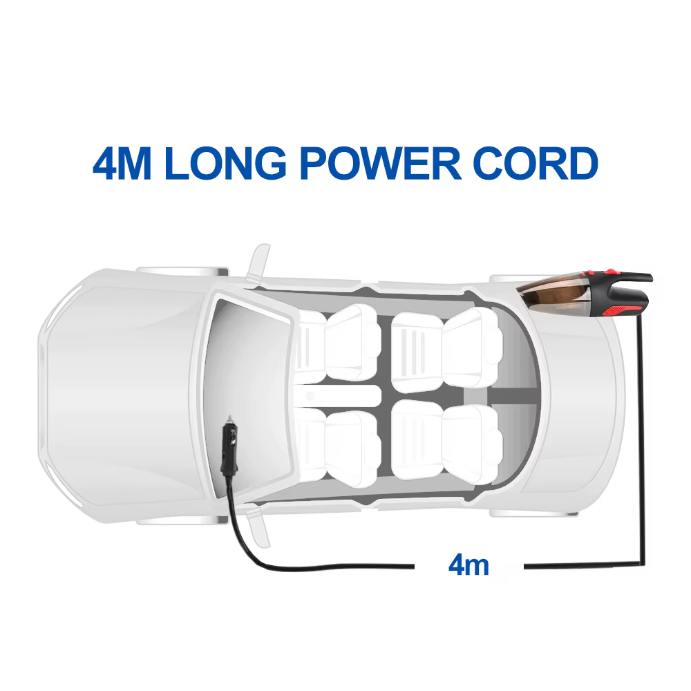 Super aspiration humide/sec double usage 120W 12V 5000PA sans fil/ nettoyeur de prise de voiture puissant