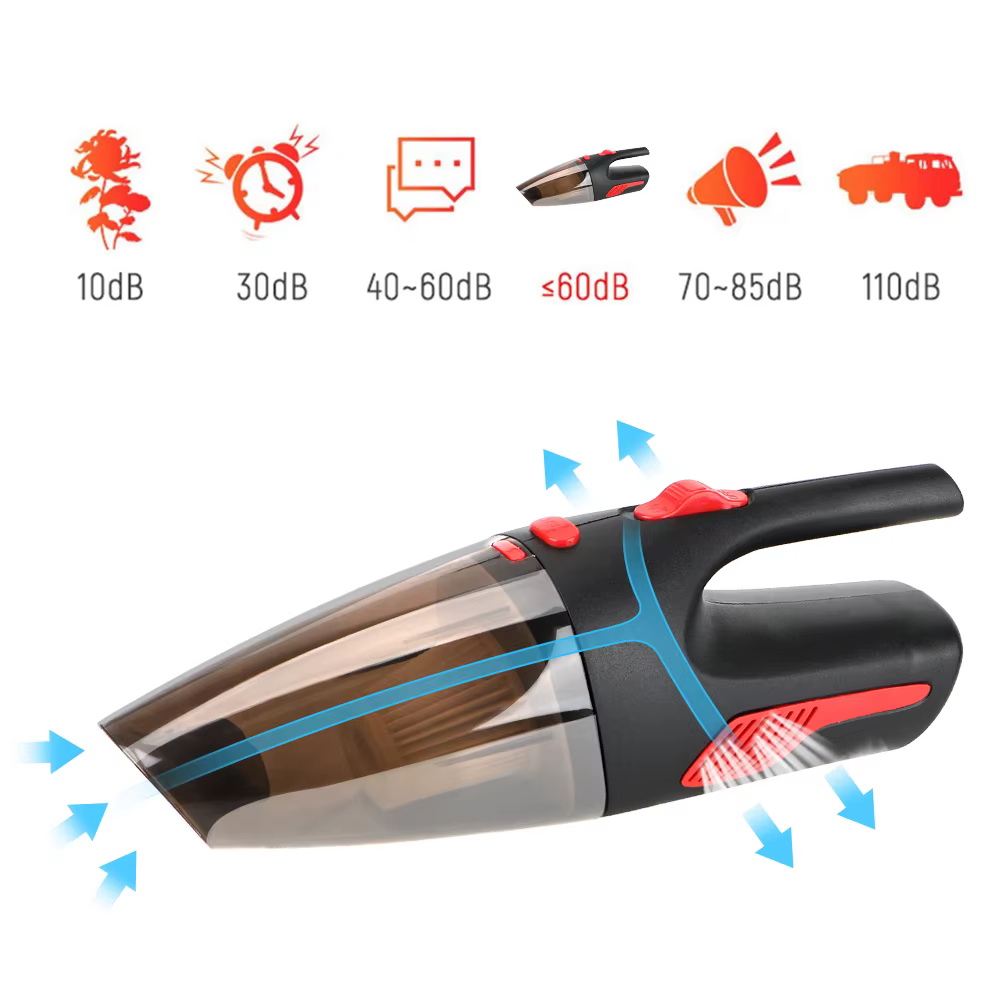 Super aspiration humide/sec double usage 120W 12V 5000PA sans fil/ nettoyeur de prise de voiture puissant