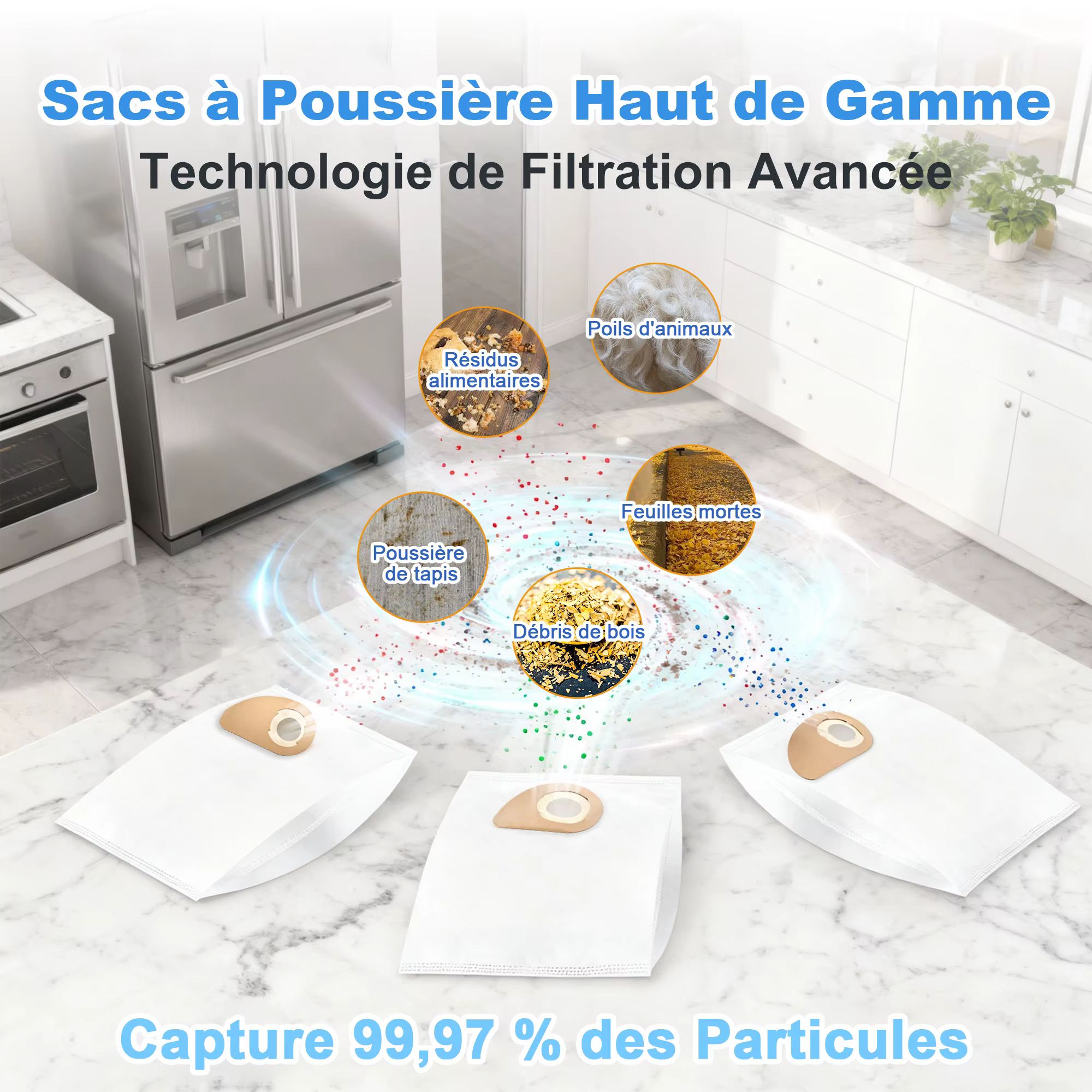 Sacs d'aspirateur pour Nilfisk Buddy II 12/18/12L/18L INOX