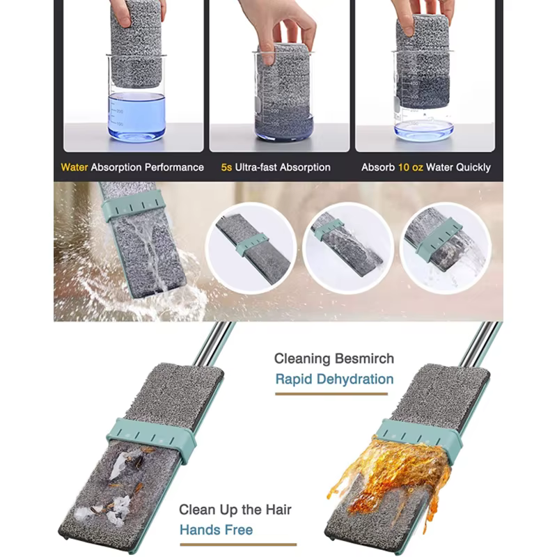 Vadrouille plate en microfibre, mains libres, nettoyage au sol, avec tampons lavables, outils de nettoyage ménager, nouveauté 2023