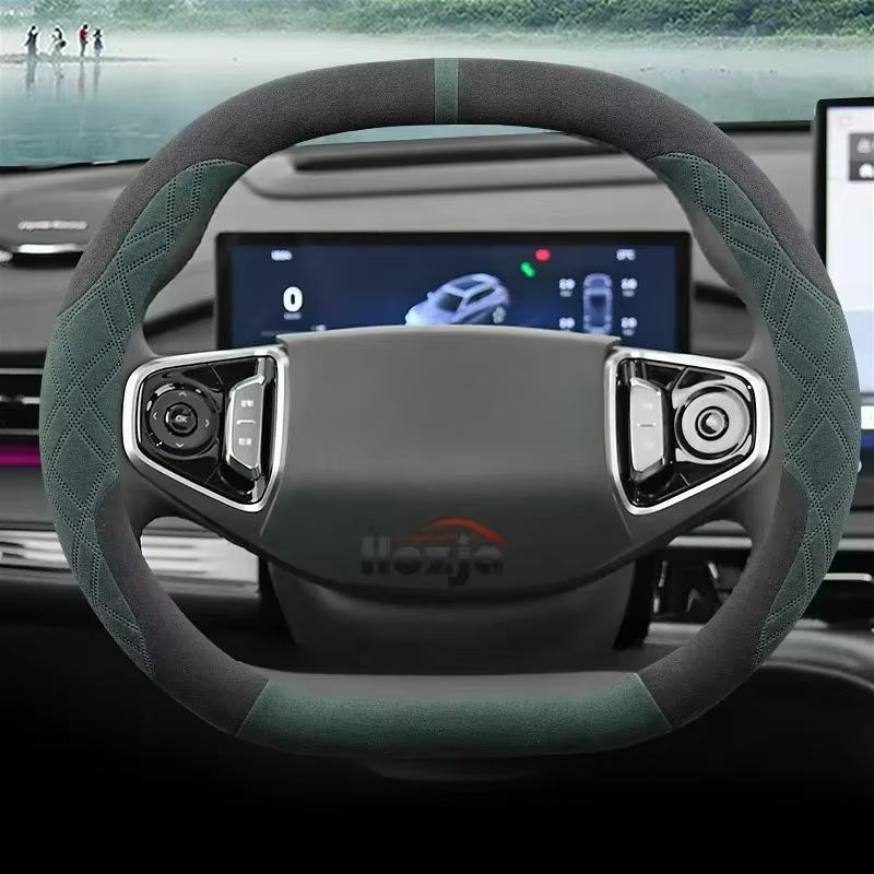 Housse de volant de voiture en daim et cuir, antidérapante, pour tous les nouveaux Dacia Spring 2024 2025, accessoires automobiles de style automobile