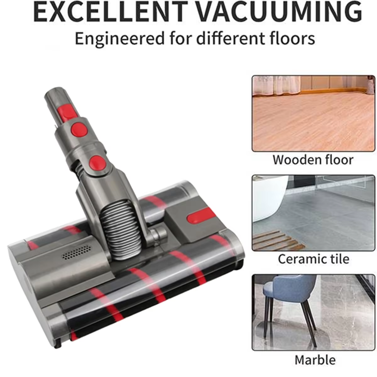 Tête de nettoyage à rouleau souple de remplacement pour aspirateur Dyson Omni-Glide SV19 / SV21-Micro