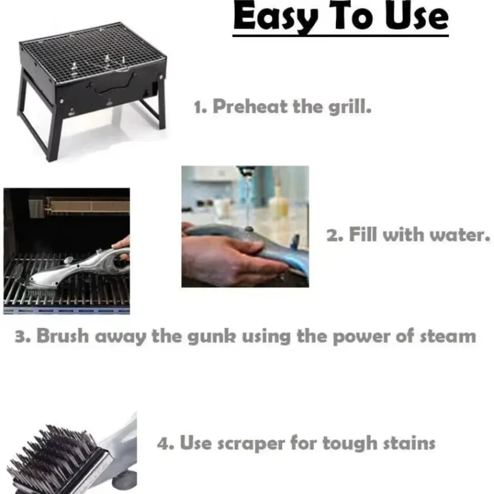 Brosse de nettoyage par pulvérisation d'eau pour barbecue
