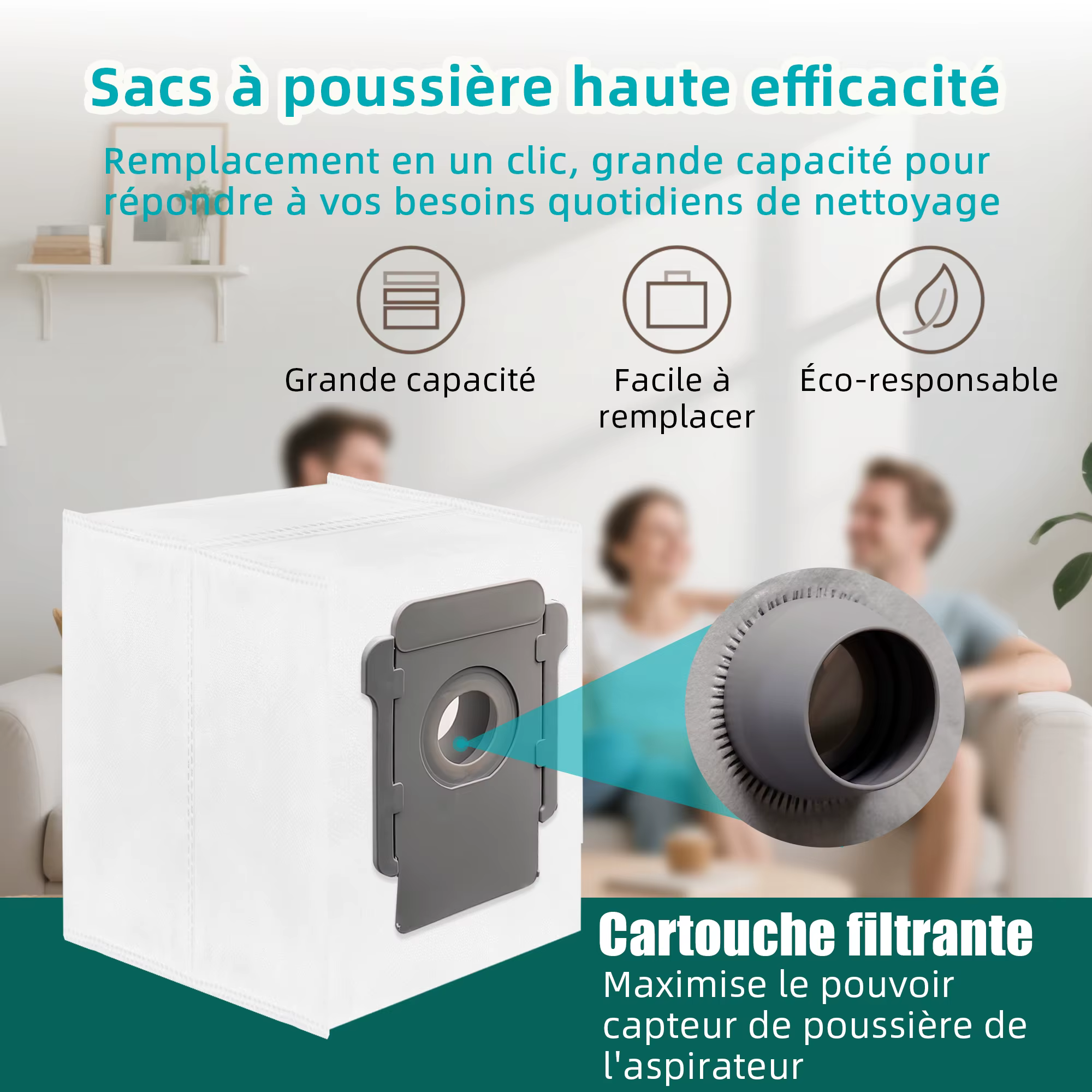Sacs sous vide compatibles avec iRobot Roomba Clean Base i7