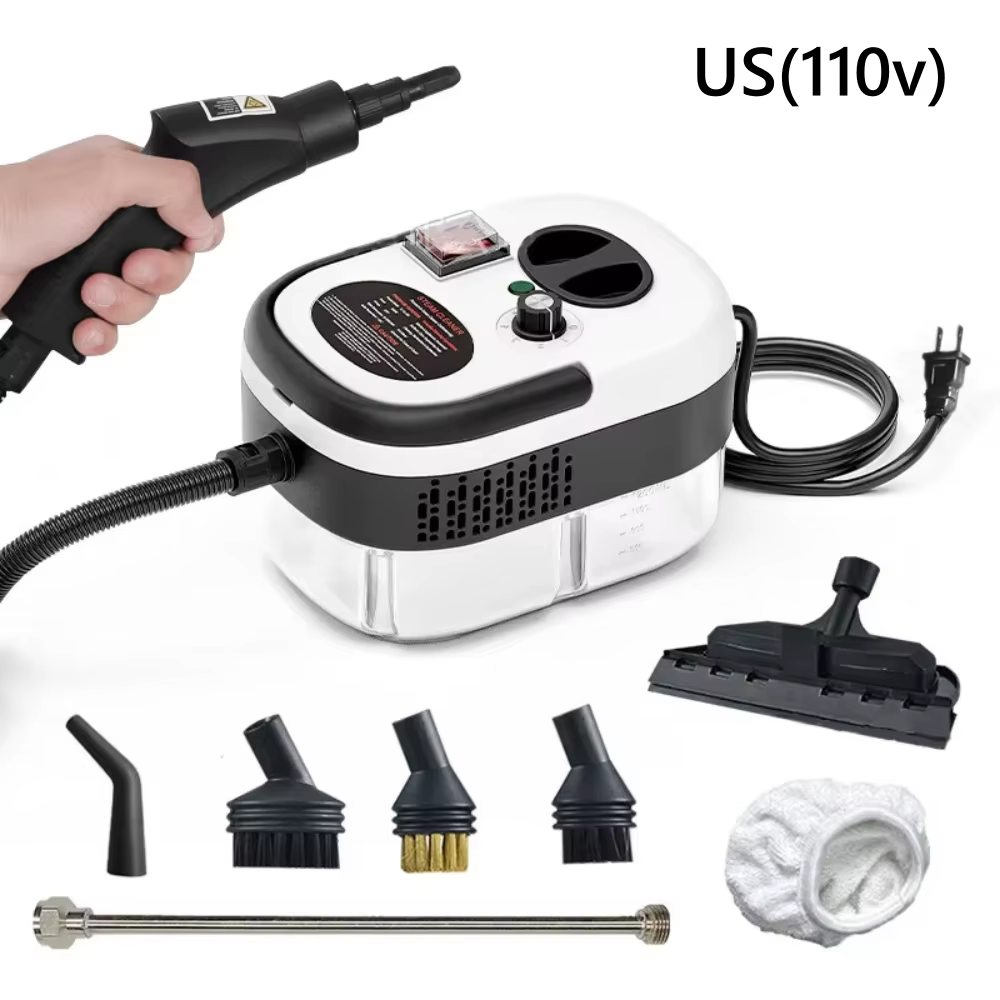 Nettoyeur vapeur 2500W, idéal pour la désinfection et le nettoyage des climatiseurs, des hottes de cuisine, des vitres de voitures et des sols