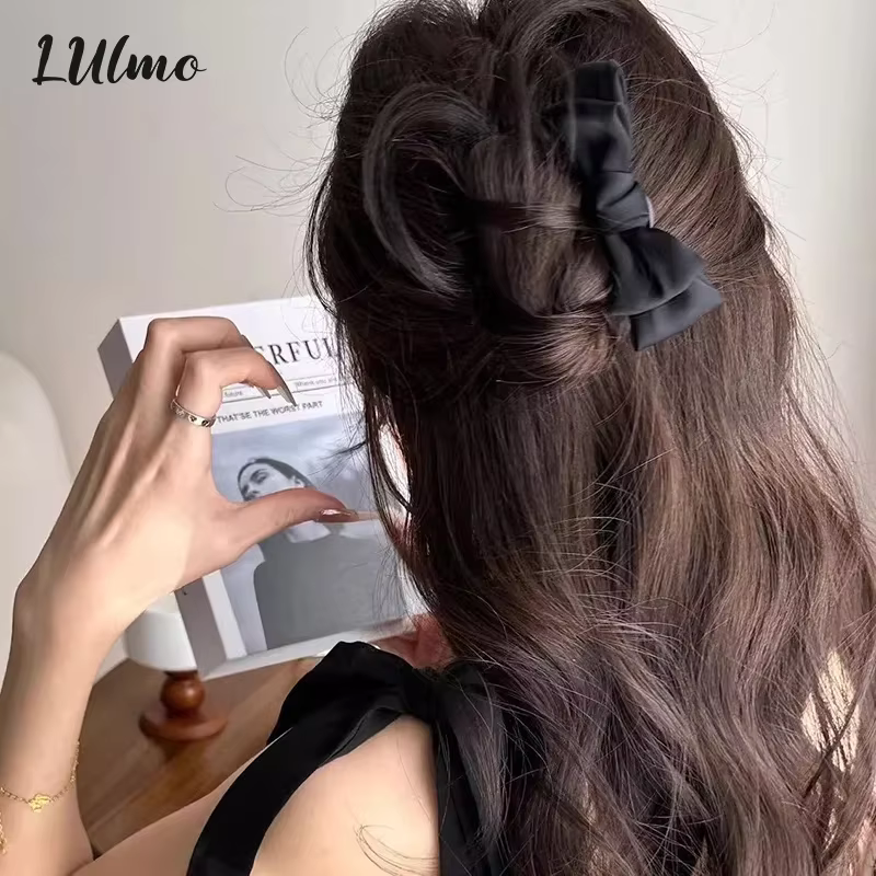 Pince à cheveux en forme de U avec nœud pour femmes, accessoire de usage quotidien pour filles, épingle à cheveux de Boutique noire élégante