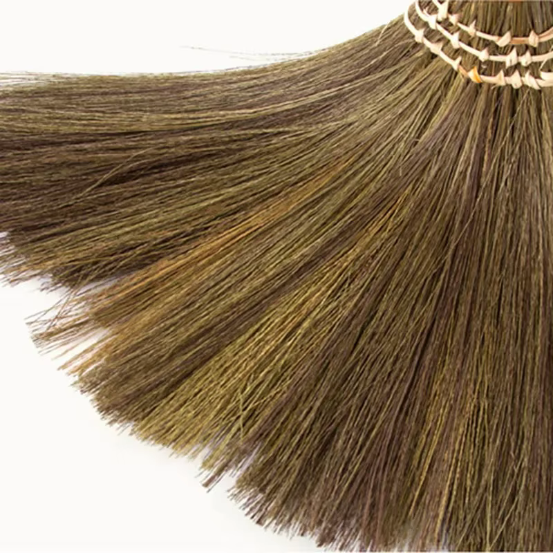 Balai de style japonais à manche court avec poils doux pour le balayage des bureaux, des halls, des garages et des jardins