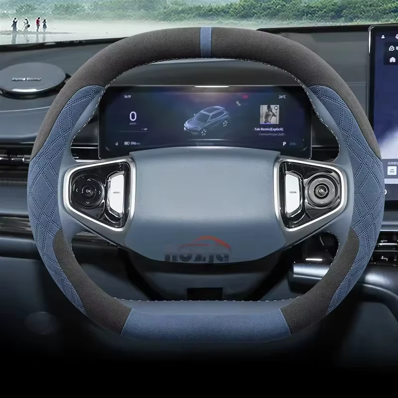 Housse de volant de voiture en daim et cuir, antidérapante, pour tous les nouveaux Dacia Spring 2024 2025, accessoires automobiles de style automobile