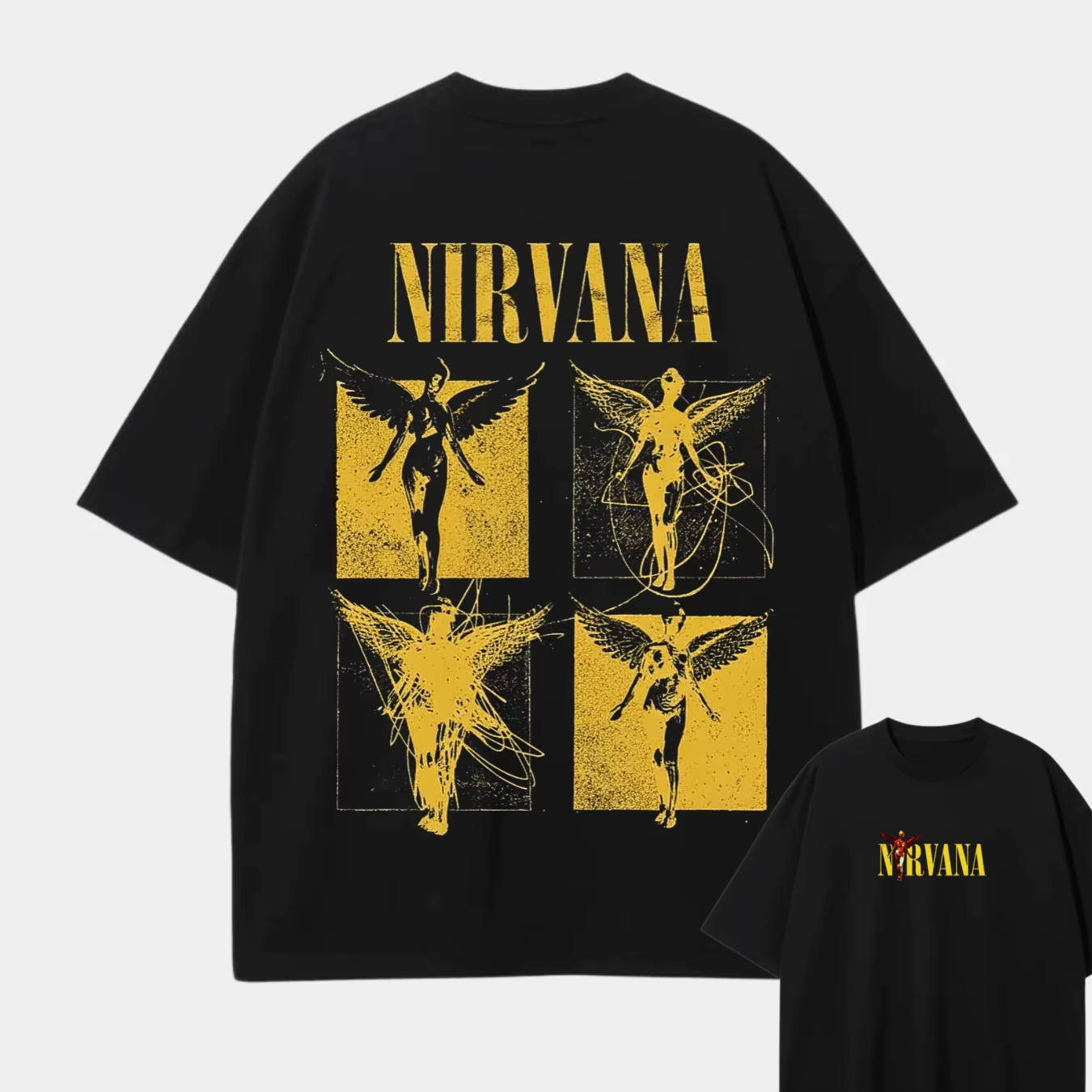 T-shirt unisexe Nirvana Band 2026 pour homme, col rond, coton, manches courtes, style Y2K, streetwear tendance, tee-shirt populaire pour les fans, Ins Y2K