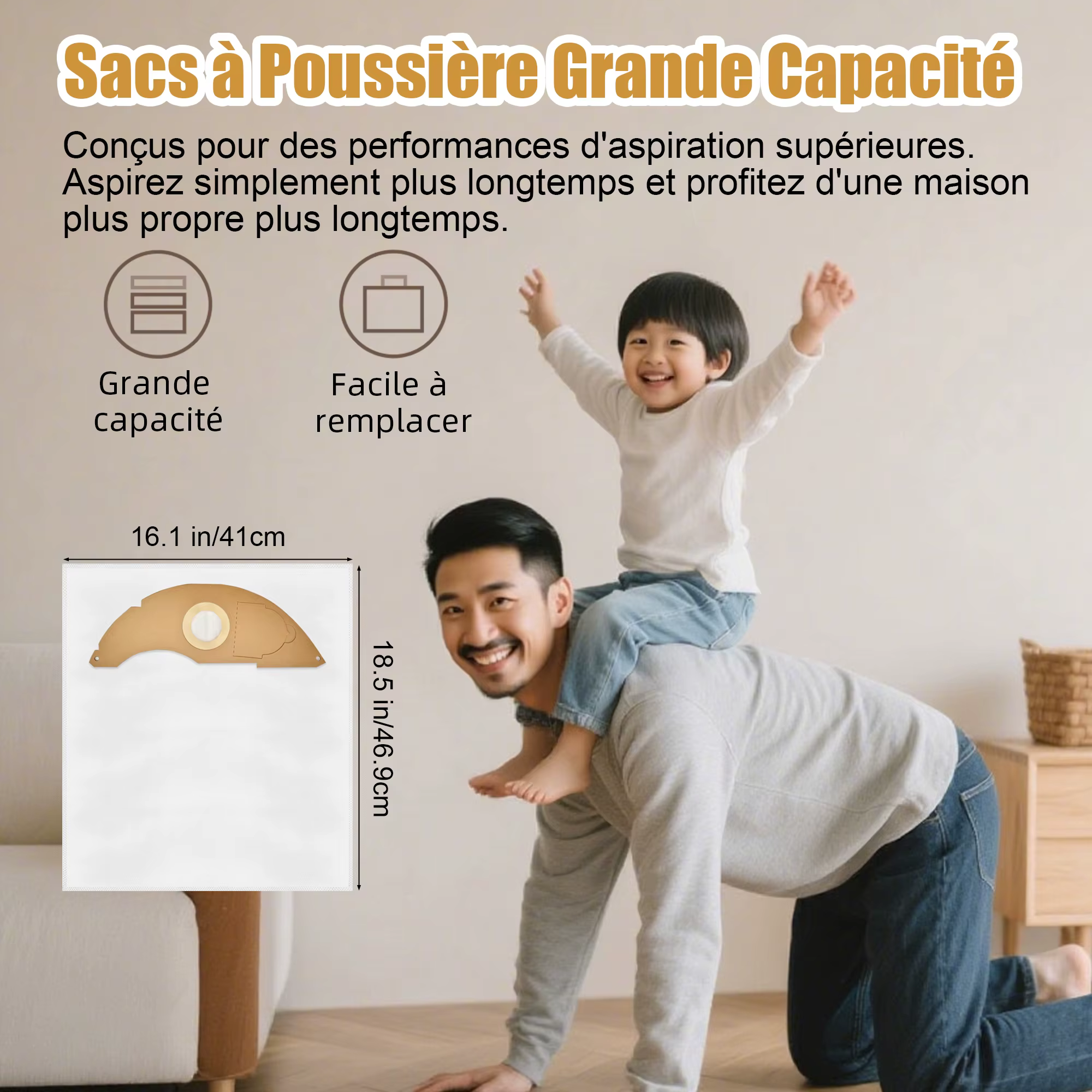 Ensemble de 11 pièces: sacs filtrants pour aspirateur pour Kärcher NT 22/1 AP/AP TE L (remplacement 2.889-217.0)