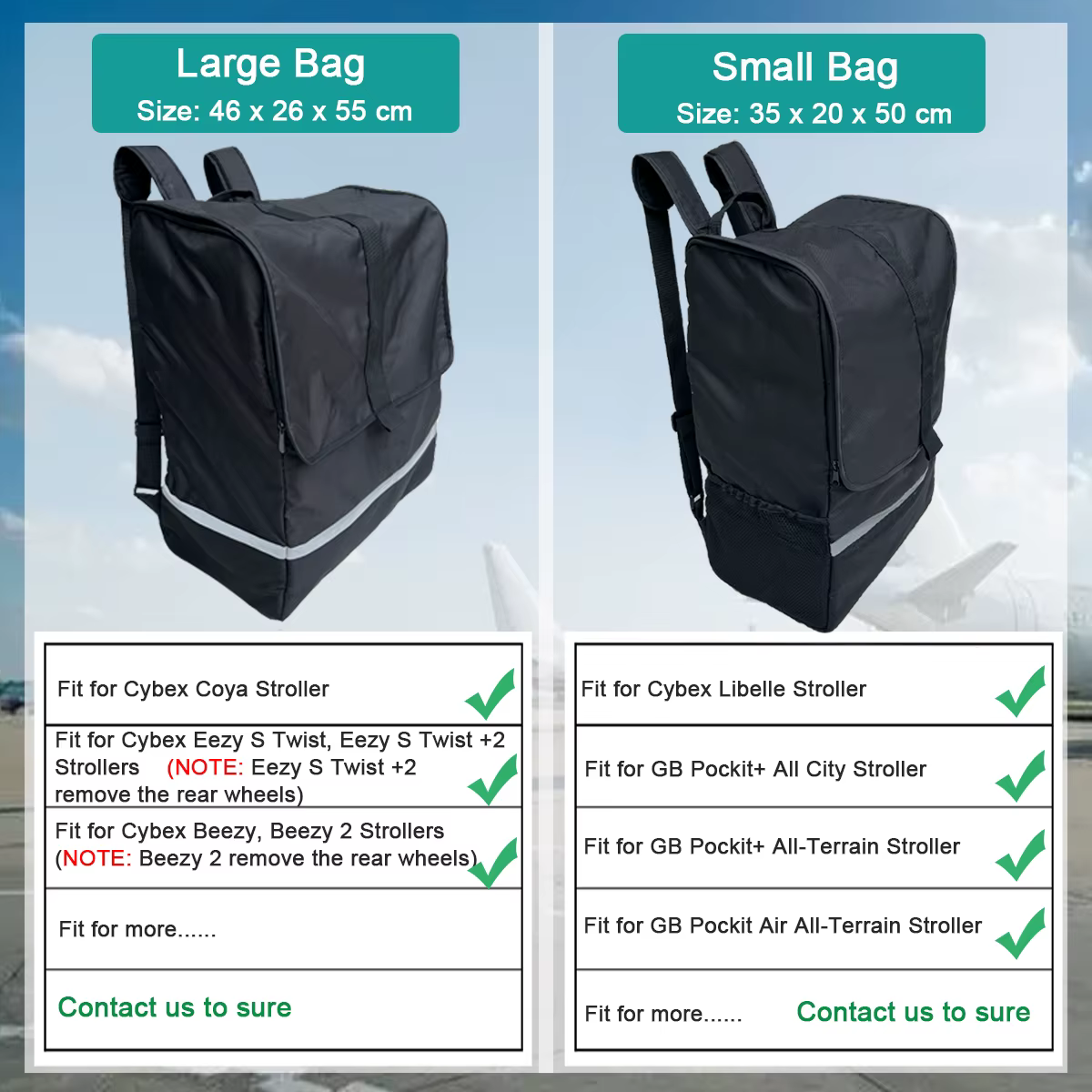 Sac de voyage pliable pour poussette