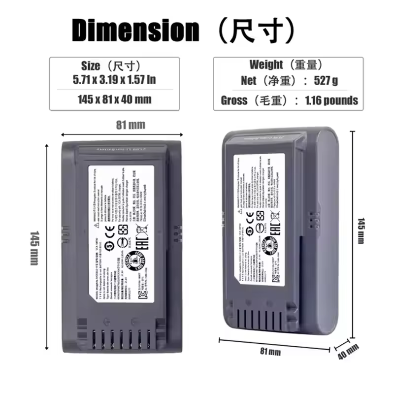 Batterie d'origine 100% pour aspirateur sans fil Samsung Vs9000 Jet90 Jet75 Jet90E VCA-SBT90