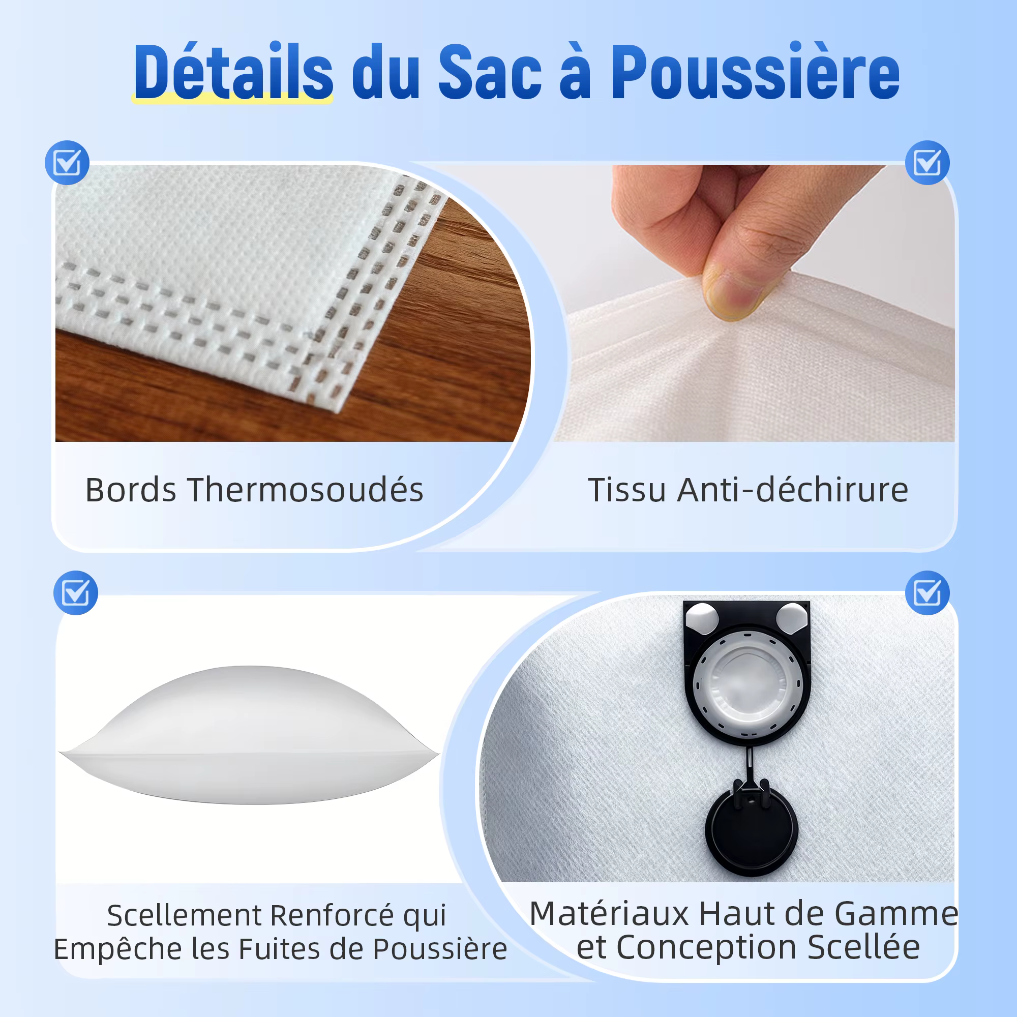 Sacs d'aspirateur pour Bosch GAS 25 L SFC Professional/ 50 VPE SFC