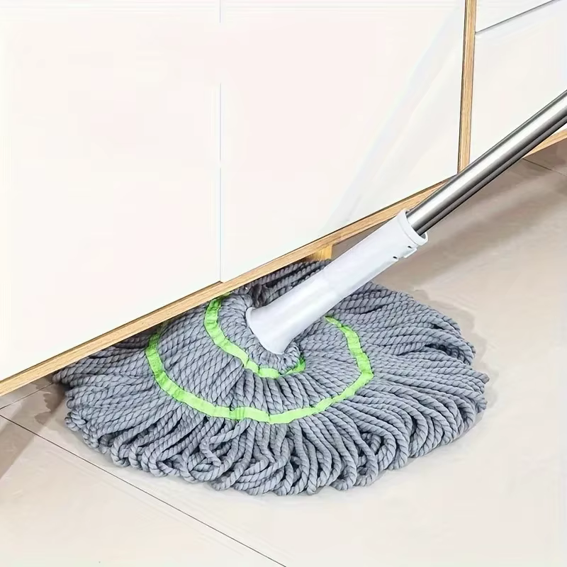 1 vadrouille à essorage automatique | Nettoyeur de sol en microfibre avec poignée réglable