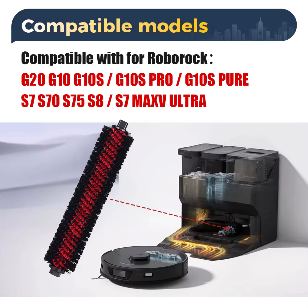 Brosse roulante autonettoyante pour Roborock G20/G10/G10S/G10S Pro/S7/S7 Pro Ultra /S8 PLUS S8 Pro
